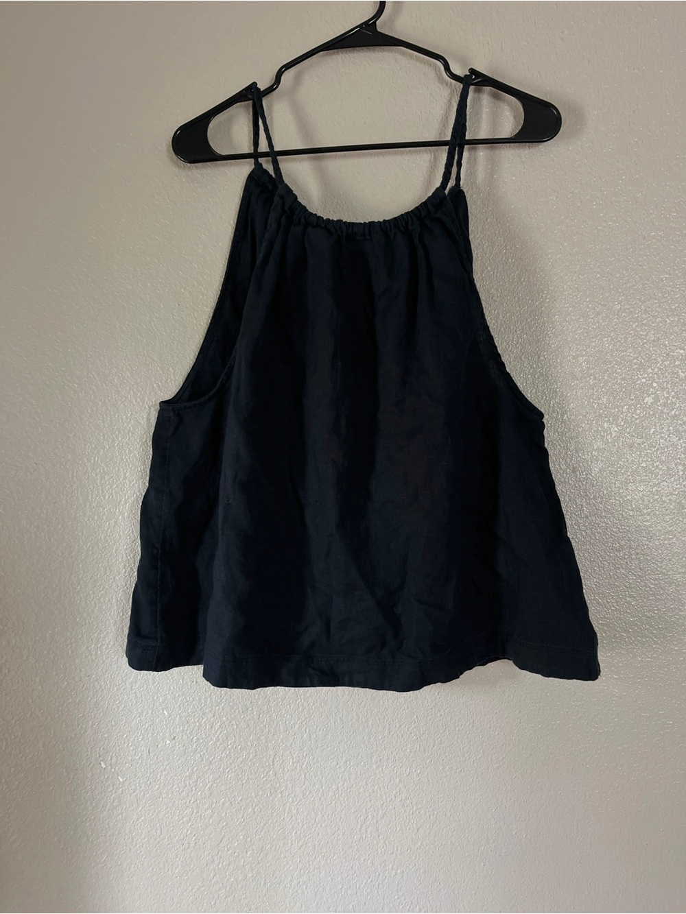 Women’s Black linen 100% Halter Neck Tank Top